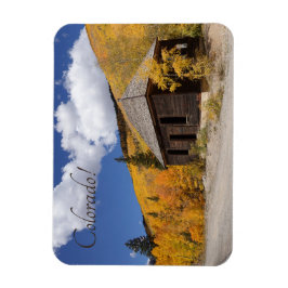 Rustikale Hütte in brillant gelben Aspens Colorado Magnet