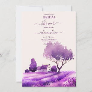 Rustikale Hütte Lila Lavendel Bridal Einladung
