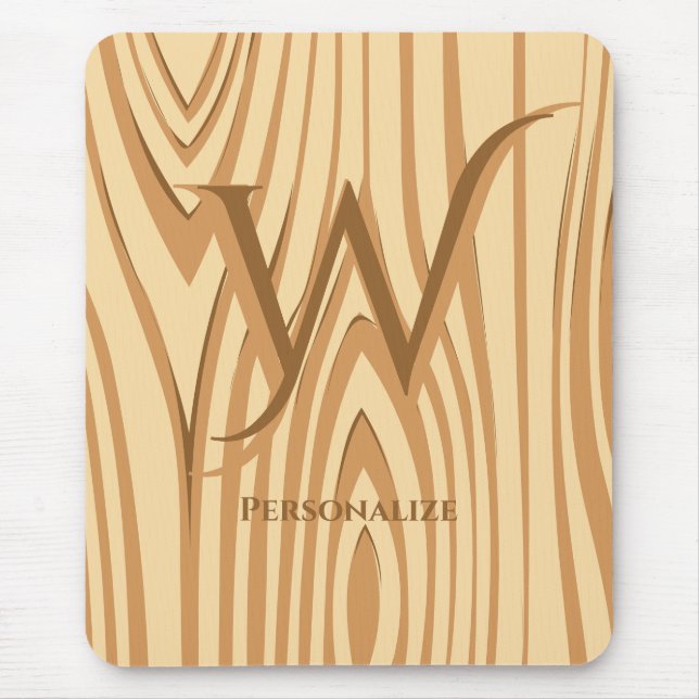 Rustikale Imitate aus Braunholz Personalisiert Mousepad (Vorne)