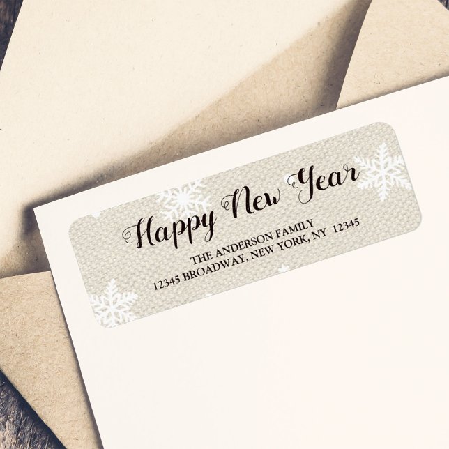 Rustikale Imitate Burlap Texture Happy New Year Ad (Von Creator hochgeladen)