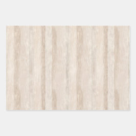 Rustikale Imitate Cream White Wood Wedding Geschenkpapier Set