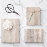 Rustikale Imitate Cream White Wood Wedding Geschenkpapier Set<br><div class="desc">Rustikale Imitate Cream White Wood Wedding</div>