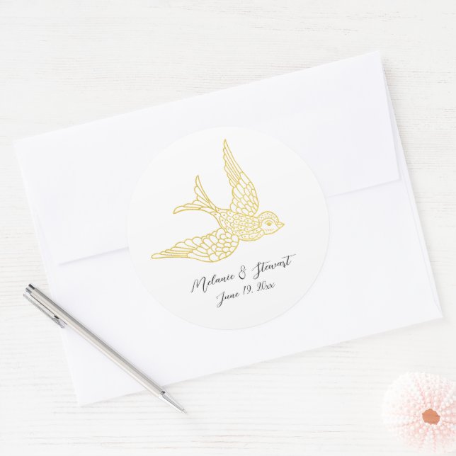 Rustikale Imitate Hochzeit der Vogelschlucht Runder Aufkleber (Umschlag)
