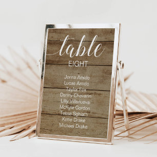 Rustikale Imitate Hochzeitskarten für Holz Tischnummer