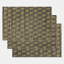 Rustikale Imitate Holzkörner, elegante Imitate Gol Geschenkpapier Set