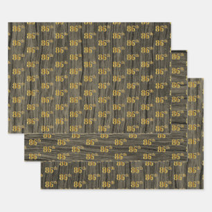 Rustikale Imitate Holzkörner, elegante Imitate Gol Geschenkpapier Set