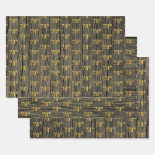 Rustikale Imitate Holzkörner, elegante Imitate Gol Geschenkpapier Set