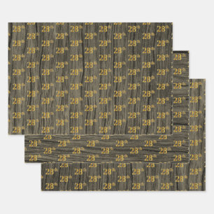 Rustikale Imitate Holzkörner, elegante Imitate Gol Geschenkpapier Set