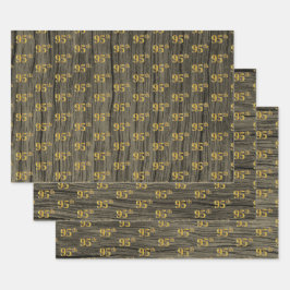 Rustikale Imitate Holzkörner, elegante Imitate Gol Geschenkpapier Set