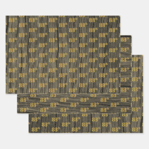 Rustikale Imitate Holzkörner, elegante Imitate Gol Geschenkpapier Set