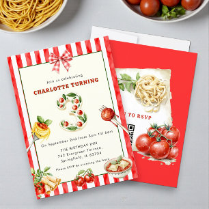 Rustikale italienische Pasta-Themen-Einladung zum  Einladung