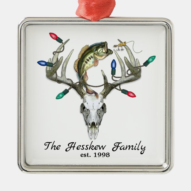 Rustikale Jagd auf Hirschantler Ornament Aus Metall (Vorne)