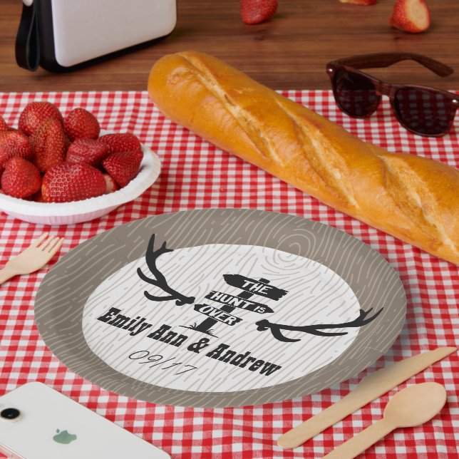 Rustikale Jagd über Barnwood Pappteller (Picknick)