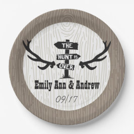 Rustikale Jagd über Barnwood Pappteller