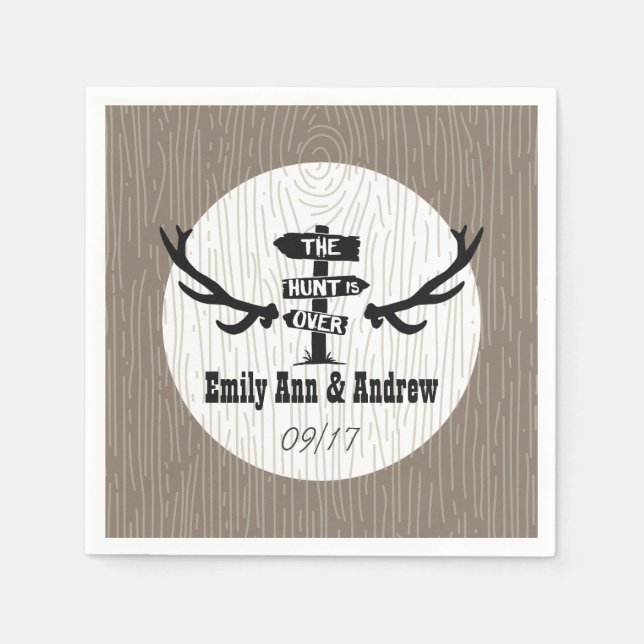 Rustikale Jagd über Barnwood Serviette (Vorderseite)