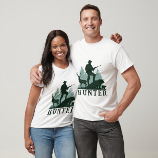 Rustikale Jäger-Silhouette mit Wildlife T - Shirt