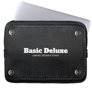 Rustikale Jeans-Patch Visitenkarte Dunkle Jeans Laptopschutzhülle