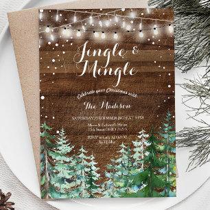 Rustikale Jingle & Mingle Weihnachten-Party Einlad Einladung