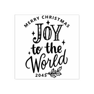 Rustikale Joy to the World Weihnachtsbuchstaben Gummistempel