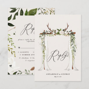 Rustikale Jungfrau in Aquarell RSVP Karte