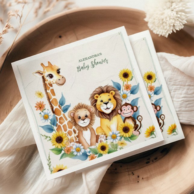 Rustikale Jungle Safari Tiere Kinderdusche Serviette (Von Creator hochgeladen)