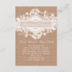 RUSTIKALE JUTE-BLUMEN-HOCHZEITSPROBE-ESSEN-KARTE EINLADUNG
