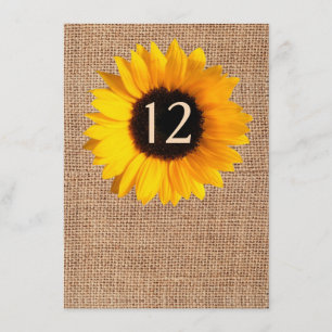 Rustikale Jute- und Sonnenblumen-Hochzeitstisch-Nu Einladung