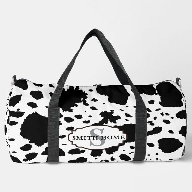 Rustikale Kabine Cowhide Print Cosy Bauernhof Duffle Bag (Vorderseite)