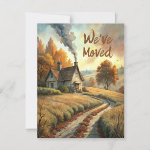 Rustikale Kabine Land Zuhause Neue Adresse wir ver Postkarte