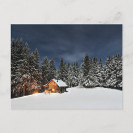 Rustikale Kabine Schnee Winter Postkarte