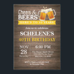 Rustikale Käfer und Bier 40. Geburtstag Einladung<br><div class="desc">Rustikale Bierkäse und 40. Geburtstagskarte. Erwachsener Geburtstag.Gelb. 16. 18. 20. 21. 30. 40. 50. 60. 70. 80. 90. 100. Jedes Alter.
Für weitere Anpassungen klicken Sie bitte auf die Schaltfläche "Anpassen" und verwenden Sie unser Designwerkzeug,  um diese Vorlage zu ändern.</div>