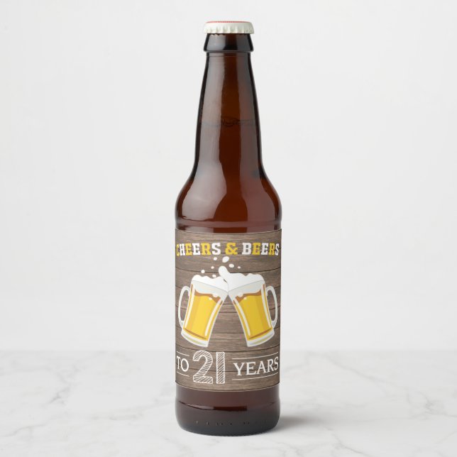 Rustikale Käfer und Biere bis 21 Jahre Bierflaschenetikett (Vorderseite)