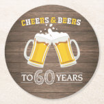 Rustikale Käfer und Biere bis 60 Jahre Runder Pappuntersetzer<br><div class="desc">Rustikale Lämmer und Biere bis 60 Jahre Untersetzer</div>