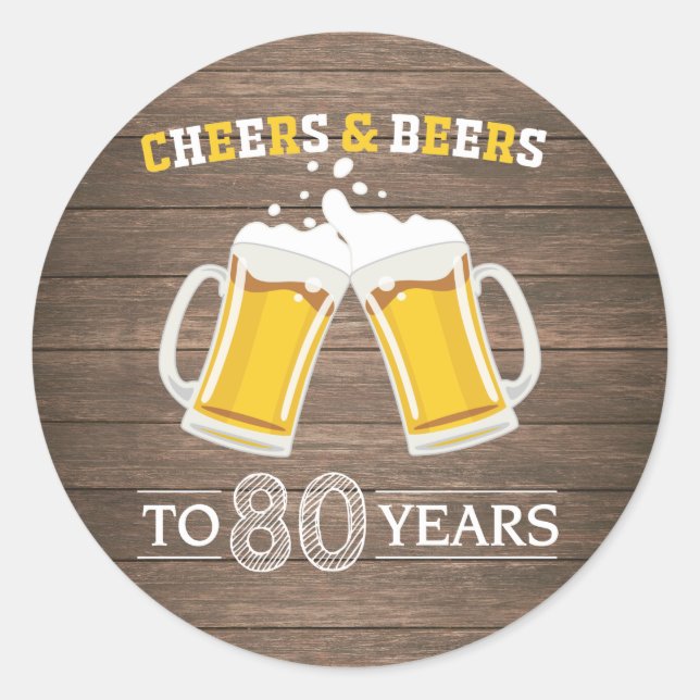 Rustikale Käfer und Biere bis 80 Jahre Runder Aufkleber (Vorderseite)