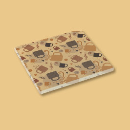 Rustikale Kaffee-Liebe - Tasse und Herzmuster Glasuntersetzer