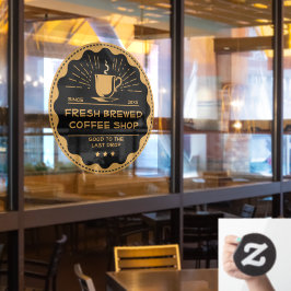 Rustikale Kaffee-Shop-Cup-Front anpassen Fensteraufkleber