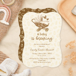 Rustikale Kaffeebohnen Ein Baby wird Babydusche Einladung