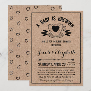 Rustikale Kaffeepaare Babydusche Babyzucht Einladung