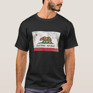 Rustikale Kalifornien-Staats-Flagge T-Shirt