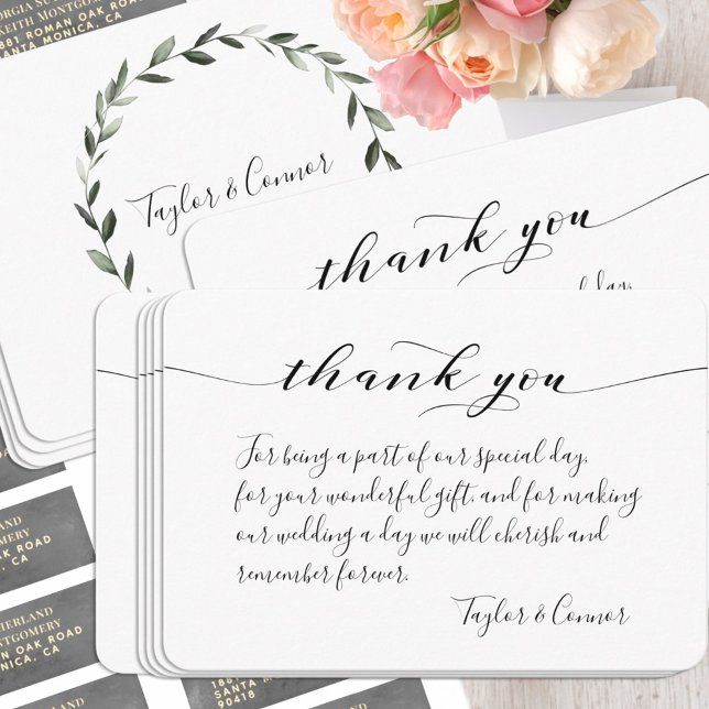 Rustikale Kalligrafie Hochzeit Danke Karte (Von Creator hochgeladen)
