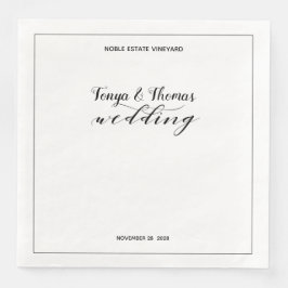 Rustikale Kalligrafie Hochzeitessen Platz Napkins Serviette