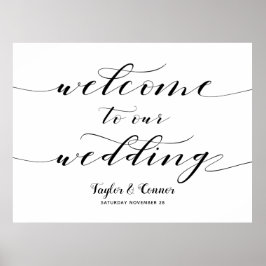 Rustikale Kalligraphie heißt unser Hochzeitssymbol Poster