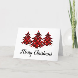 Rustikale Kariert Blank Frohe Weihnachtsbaumen Feiertagskarte