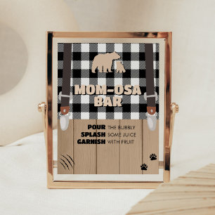 Rustikale Kariert Lumberjack Baby Dusche Mama Osa Poster