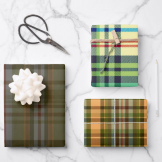 Rustikale Karierte Geschenktasten Geschenkpapier Set