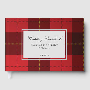 Rustikale Karierte Wallace Kariert Red Wedding Tar Gästebuch