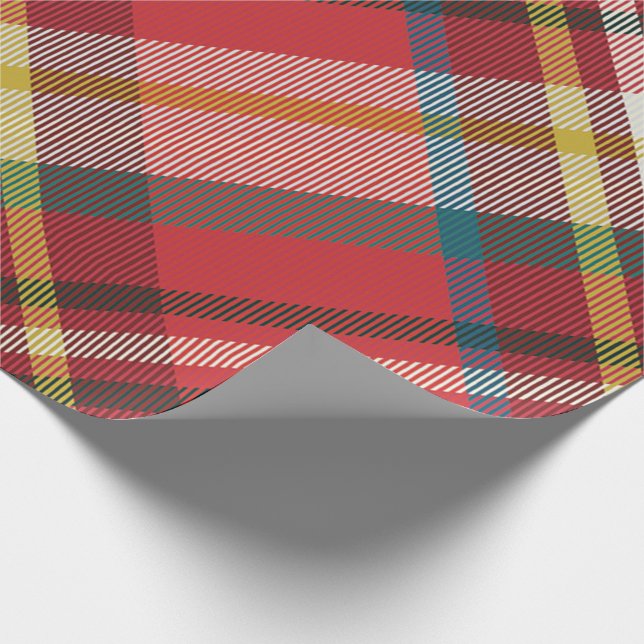 Rustikale Karierte Weihnachten Geschenkpapier (Ecke)