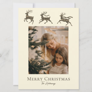 Rustikale Karierte Weihnachtskarte Feiertagskarte
