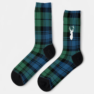 Rustikale Karo Grün Blau Geweih Campbell Tartan Socken