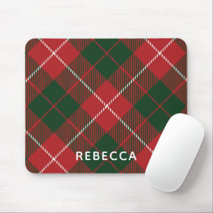 Rustikale Karo Rot Grün Tartan Personalisiert Mousepad
